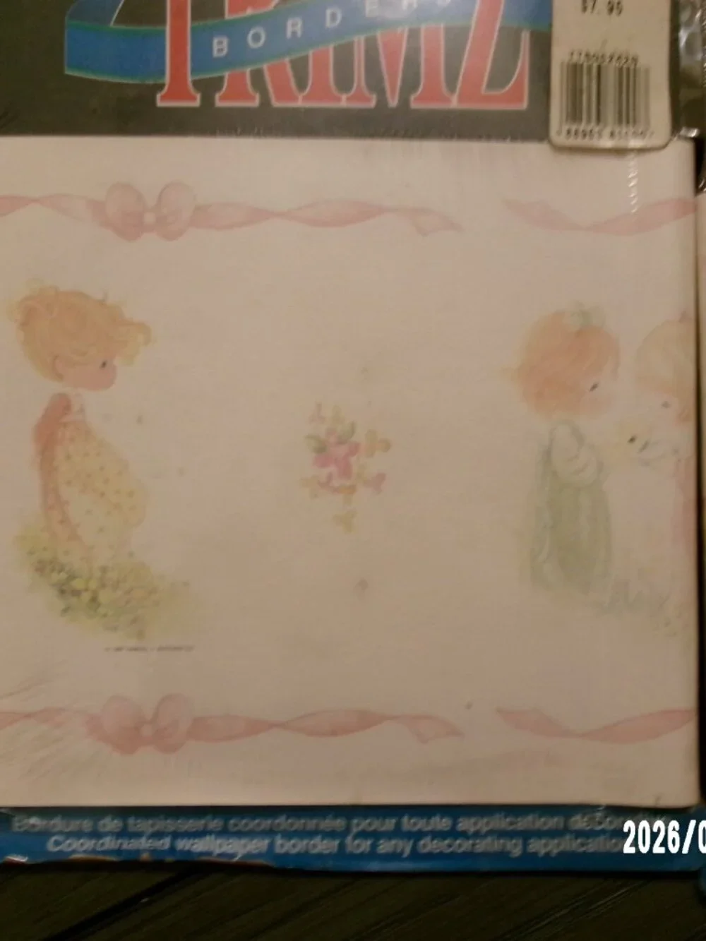 2 NOS 1987 Roll of PRECIOUS MOMENTS WALLPAPER BORDER 5 Yards Prepasted